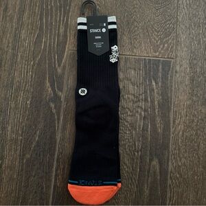 Stance Men's M High Roller Casual Crew Socks Black Orange Dice
